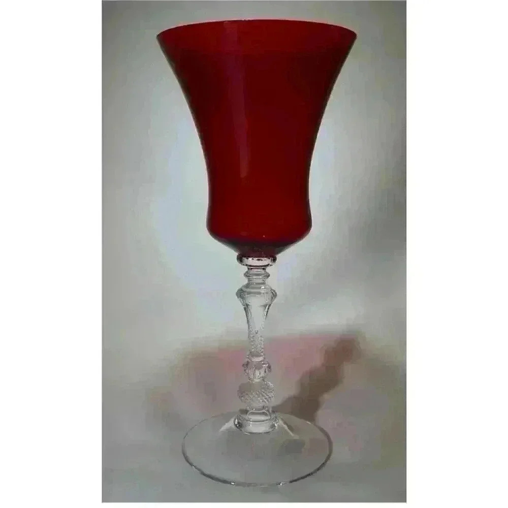Cambridge Glass Hadron Ruby‎ Red Water Glasses Vintage Set Of 11